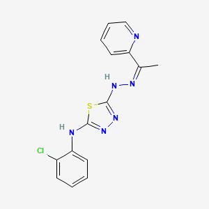 2-(2-Chlorophenylamino)-5-[2-[1-(2-pyridinyl)ethylidene]hydrazino]-1,3,4-thiadiazole