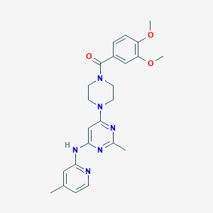 (3,4-Dimethoxyphenyl)(4-(2-methyl-6-((4-methylpyridin-2-yl)amino)pyrimidin-4-yl)piperazin-1-yl)methanone