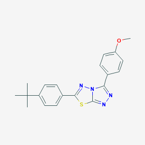 molecular formula C20H20N4OS B287695 6-(4-Tert-butylphenyl)-3-(4-methoxyphenyl)[1,2,4]triazolo[3,4-b][1,3,4]thiadiazole 