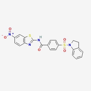 4-(indolin-1-ylsulfonyl)-N-(6-nitrobenzo[d]thiazol-2-yl)benzamide