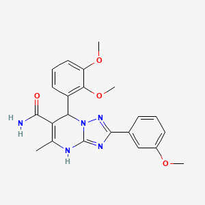 molecular formula C22H23N5O4 B2876971 7-(2,3-Dimethoxyphenyl)-2-(3-methoxyphenyl)-5-methyl-4,7-dihydro-[1,2,4]triazolo[1,5-a]pyrimidine-6-carboxamide CAS No. 538318-67-1