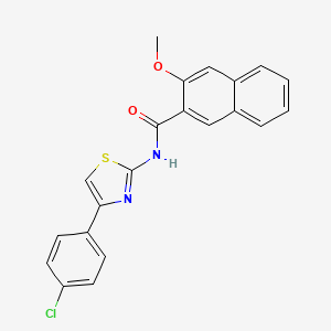 molecular formula C21H15ClN2O2S B2876974 N-[4-(4-氯苯基)-1,3-噻唑-2-基]-3-甲氧基萘-2-甲酰胺 CAS No. 312914-34-4