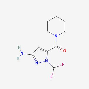 [5-Amino-2-(difluoromethyl)pyrazol-3-yl]-piperidin-1-ylmethanone