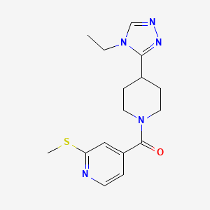 molecular formula C16H21N5OS B2876977 4-[4-(4-ethyl-4H-1,2,4-triazol-3-yl)piperidine-1-carbonyl]-2-(methylsulfanyl)pyridine CAS No. 1355620-17-5
