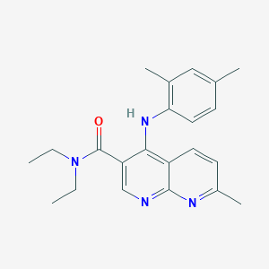 molecular formula C22H26N4O B2877004 4-((2,4-dimethylphenyl)amino)-N,N-diethyl-7-methyl-1,8-naphthyridine-3-carboxamide CAS No. 1251674-15-3