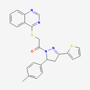 1-[3-(4-Methylphenyl)-5-thiophen-2-yl-3,4-dihydropyrazol-2-yl]-2-quinazolin-4-ylsulfanylethanone