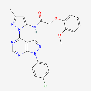 molecular formula C24H20ClN7O3 B2877010 N-(1-(1-(4-chlorophenyl)-1H-pyrazolo[3,4-d]pyrimidin-4-yl)-3-methyl-1H-pyrazol-5-yl)-2-(2-methoxyphenoxy)acetamide CAS No. 1007010-39-0