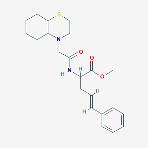Methyl (E)-2-[[2-(2,3,4a,5,6,7,8,8a-octahydrobenzo[b][1,4]thiazin-4-yl)acetyl]amino]-5-phenylpent-4-enoate