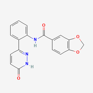 N-(2-(6-oxo-1,6-dihydropyridazin-3-yl)phenyl)benzo[d][1,3]dioxole-5-carboxamide