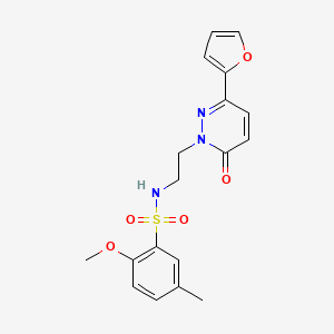 N-(2-(3-(furan-2-yl)-6-oxopyridazin-1(6H)-yl)ethyl)-2-methoxy-5-methylbenzenesulfonamide