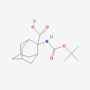 molecular formula C16H25NO4 B2877024 2-[(2-Methylpropan-2-yl)oxycarbonylamino]adamantane-2-carboxylic acid CAS No. 1411614-11-3