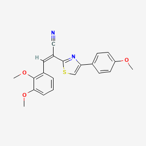 molecular formula C21H18N2O3S B2877026 (Z)-3-(2,3-dimethoxyphenyl)-2-(4-(4-methoxyphenyl)thiazol-2-yl)acrylonitrile CAS No. 476671-42-8