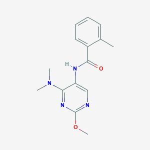molecular formula C15H18N4O2 B2877035 N-(4-(dimethylamino)-2-methoxypyrimidin-5-yl)-2-methylbenzamide CAS No. 1796988-08-3