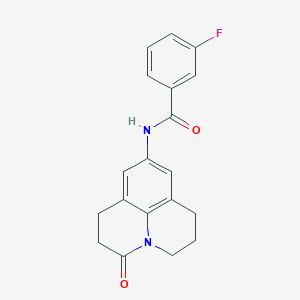 3-Fluoro-N-(2-oxo-1-azatricyclo[7.3.1.05,13]trideca-5,7,9(13)-trien-7-yl)benzamide