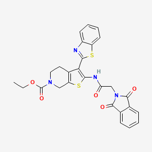 ethyl 3-(benzo[d]thiazol-2-yl)-2-(2-(1,3-dioxoisoindolin-2-yl)acetamido)-4,5-dihydrothieno[2,3-c]pyridine-6(7H)-carboxylate