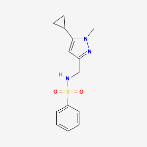 N-((5-cyclopropyl-1-methyl-1H-pyrazol-3-yl)methyl)benzenesulfonamide