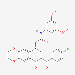 2-[8-(4-chlorobenzoyl)-9-oxo-2,3-dihydro-[1,4]dioxino[2,3-g]quinolin-6-yl]-N-(3,5-dimethoxyphenyl)acetamide