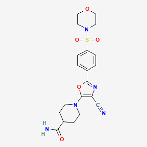 1-{4-Cyano-2-[4-(morpholin-4-ylsulfonyl)phenyl]-1,3-oxazol-5-yl}piperidine-4-carboxamide