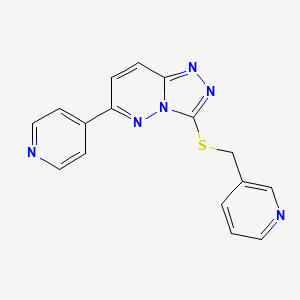 molecular formula C16H12N6S B2877048 3-((Pyridin-3-ylmethyl)thio)-6-(pyridin-4-yl)-[1,2,4]triazolo[4,3-b]pyridazine CAS No. 894061-12-2