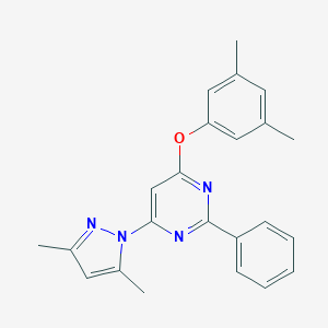 molecular formula C23H22N4O B287705 4-(3,5-dimethylphenoxy)-6-(3,5-dimethyl-1H-pyrazol-1-yl)-2-phenylpyrimidine 