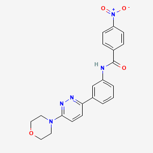 molecular formula C21H19N5O4 B2877058 N-(3-(6-吗啉并吡嗪-3-基)苯基)-4-硝基苯甲酰胺 CAS No. 899745-51-8