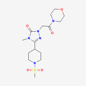 molecular formula C15H25N5O5S B2877073 4-methyl-3-(1-(methylsulfonyl)piperidin-4-yl)-1-(2-morpholino-2-oxoethyl)-1H-1,2,4-triazol-5(4H)-one CAS No. 1105248-69-8