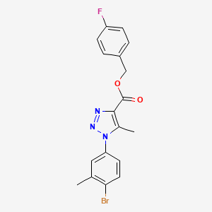 molecular formula C18H15BrFN3O2 B2877091 4-fluorobenzyl 1-(4-bromo-3-methylphenyl)-5-methyl-1H-1,2,3-triazole-4-carboxylate CAS No. 1215542-01-0