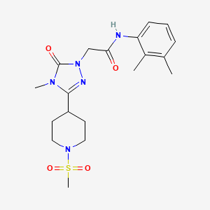 molecular formula C19H27N5O4S B2877099 N-(2,3-二甲苯基)-2-(4-甲基-3-(1-(甲磺酰基)哌啶-4-基)-5-氧代-4,5-二氢-1H-1,2,4-三唑-1-基)乙酰胺 CAS No. 1105211-66-2