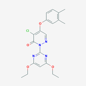 molecular formula C20H21ClN4O4 B287710 4-chloro-2-(4,6-diethoxy-2-pyrimidinyl)-5-(3,4-dimethylphenoxy)-3(2H)-pyridazinone 