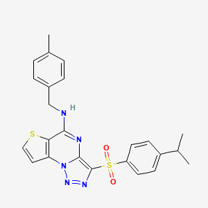 3-((4-isopropylphenyl)sulfonyl)-N-(4-methylbenzyl)thieno[2,3-e][1,2,3]triazolo[1,5-a]pyrimidin-5-amine
