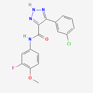 4-(3-chlorophenyl)-N-(3-fluoro-4-methoxyphenyl)-1H-1,2,3-triazole-5-carboxamide