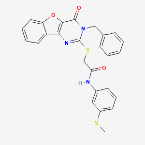 2-((3-benzyl-4-oxo-3,4-dihydrobenzofuro[3,2-d]pyrimidin-2-yl)thio)-N-(3-(methylthio)phenyl)acetamide