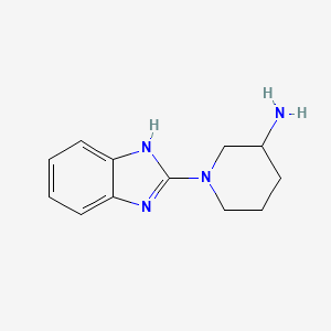 molecular formula C12H16N4 B2877111 1-(1H-1,3-苯并二唑-2-基)哌啶-3-胺 CAS No. 933734-78-2