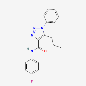 molecular formula C18H17FN4O B2877112 N-(4-fluorophenyl)-1-phenyl-5-propyl-1H-1,2,3-triazole-4-carboxamide CAS No. 950226-86-5
