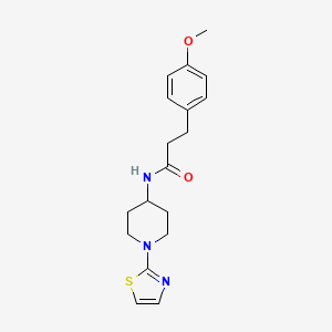 molecular formula C18H23N3O2S B2877117 3-(4-methoxyphenyl)-N-(1-(thiazol-2-yl)piperidin-4-yl)propanamide CAS No. 1448050-51-8