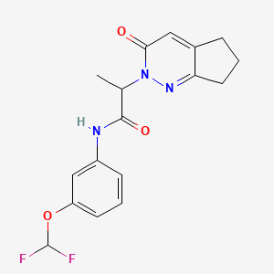 molecular formula C17H17F2N3O3 B2877122 N-(3-(difluoromethoxy)phenyl)-2-(3-oxo-3,5,6,7-tetrahydro-2H-cyclopenta[c]pyridazin-2-yl)propanamide CAS No. 2034307-92-9