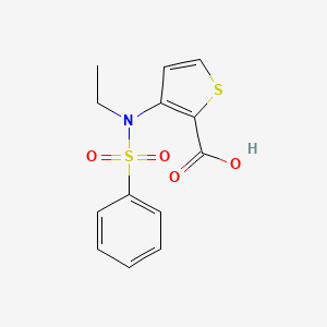 molecular formula C13H13NO4S2 B2877126 3-[Ethyl(phenylsulfonyl)amino]thiophene-2-carboxylic acid CAS No. 1710202-86-0