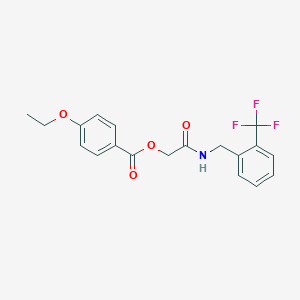 molecular formula C19H18F3NO4 B2877134 ({[2-(Trifluoromethyl)phenyl]methyl}carbamoyl)methyl 4-ethoxybenzoate CAS No. 1794854-54-8