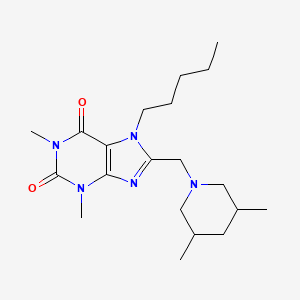 8-[(3,5-Dimethylpiperidin-1-yl)methyl]-1,3-dimethyl-7-pentylpurine-2,6-dione