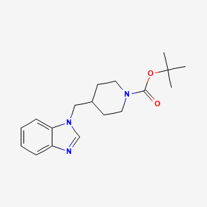 molecular formula C18H25N3O2 B2877147 叔丁基 4-((1H-苯并[d]咪唑-1-基)甲基)哌啶-1-羧酸盐 CAS No. 333987-02-3