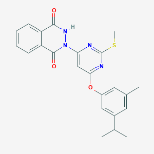 molecular formula C23H22N4O3S B287716 4-hydroxy-2-[6-(3-isopropyl-5-methylphenoxy)-2-(methylsulfanyl)-4-pyrimidinyl]-1(2H)-phthalazinone 
