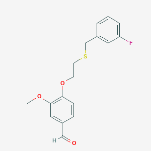 molecular formula C17H17FO3S B2877170 4-{2-[(3-氟苄基)硫烷基]乙氧基}-3-甲氧基苯甲醛 CAS No. 1266376-34-4