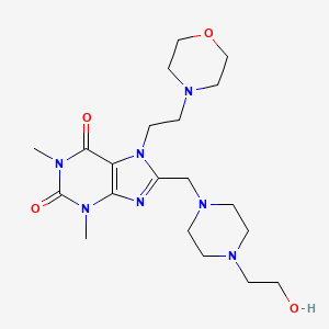 8-((4-(2-hydroxyethyl)piperazin-1-yl)methyl)-1,3-dimethyl-7-(2-morpholinoethyl)-1H-purine-2,6(3H,7H)-dione