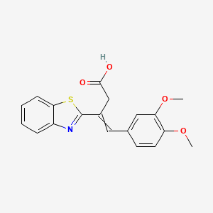 molecular formula C19H17NO4S B2877176 3-(1,3-Benzothiazol-2-yl)-4-(3,4-dimethoxyphenyl)but-3-enoic acid CAS No. 748786-59-6