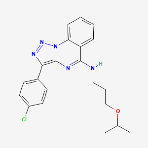 molecular formula C21H22ClN5O B2877177 3-(4-chlorophenyl)-N-(3-isopropoxypropyl)-[1,2,3]triazolo[1,5-a]quinazolin-5-amine CAS No. 902580-50-1