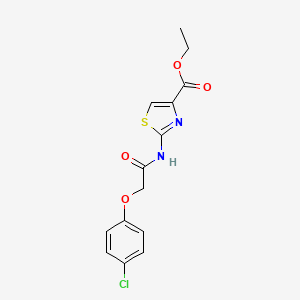 molecular formula C14H13ClN2O4S B2877180 Ethyl 2-(2-(4-chlorophenoxy)acetamido)thiazole-4-carboxylate CAS No. 330201-66-6