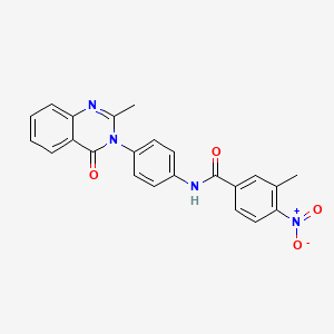 molecular formula C23H18N4O4 B2877182 3-methyl-N-[4-(2-methyl-4-oxoquinazolin-3-yl)phenyl]-4-nitrobenzamide CAS No. 906149-97-1