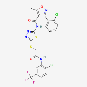 N-(5-((2-((2-chloro-5-(trifluoromethyl)phenyl)amino)-2-oxoethyl)thio)-1,3,4-thiadiazol-2-yl)-3-(2-chlorophenyl)-5-methylisoxazole-4-carboxamide