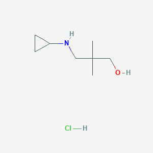 molecular formula C8H18ClNO B2877199 3-(Cyclopropylamino)-2,2-dimethylpropan-1-ol;hydrochloride CAS No. 2225154-29-8