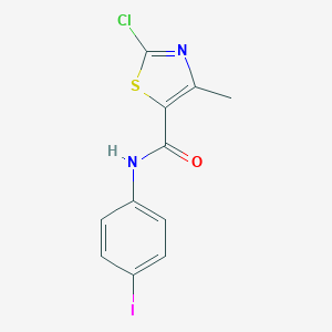 molecular formula C11H8ClIN2OS B287720 2-chloro-N-(4-iodophenyl)-4-methyl-1,3-thiazole-5-carboxamide 